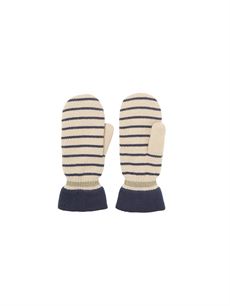 BECK SÖNDERGAARD LUFFER, THIN STRIPED EMERALD MITTENS, BLACK